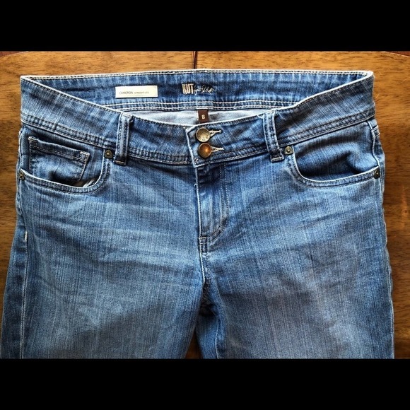 Kut From The Kloth Cameron Wide Cuff Roll Up Jean Blue Size 8 Denim - Picture 4 of 14